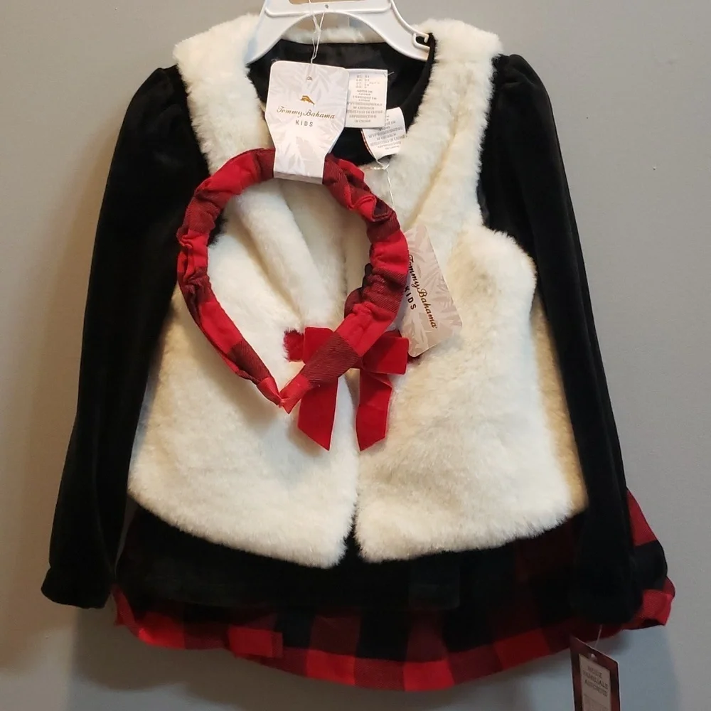 Tommy Bahama NWT 4 piece Shirt, Vest, Skirt and Hairband Set, 3T